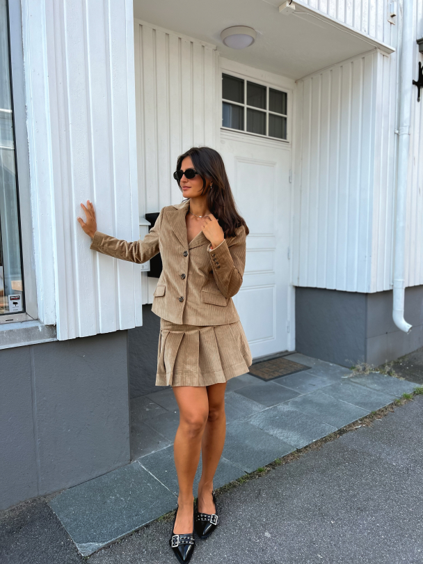 Corduroy Mini Skirt - Olive - Image 6