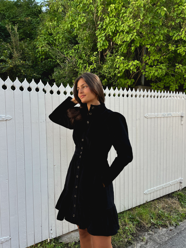 Corduroy Mini Dress - Black  - Image 4