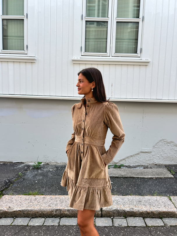 Corduroy Mini Dress - Olive  - Image 5