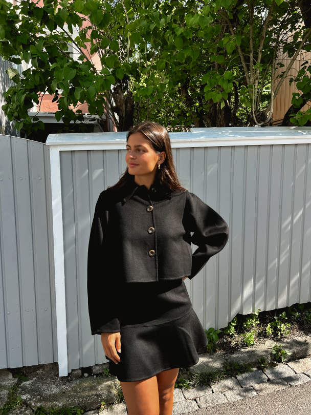 Tailored Flounce Skirt - Black  - Image 2