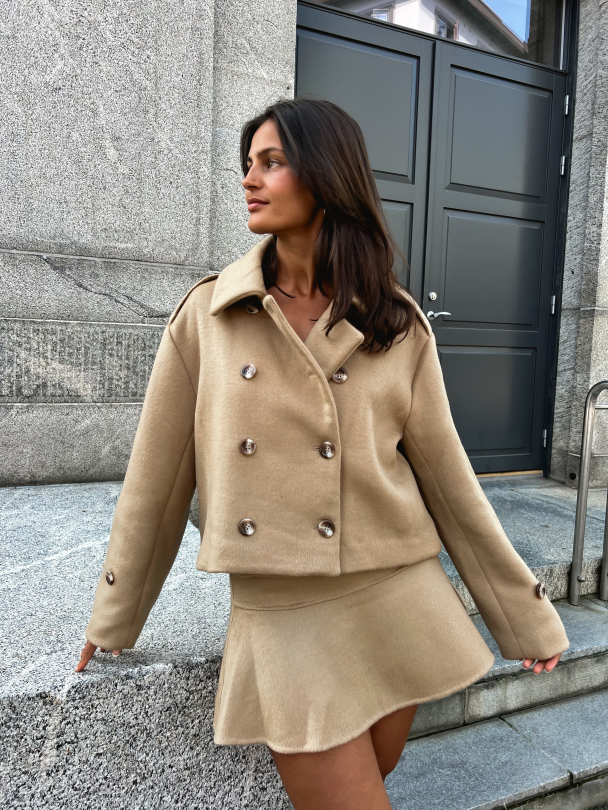 Tailored Flounce Skirt - Camel  - Image 4
