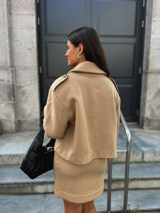 Tailored Mini Skirt - Camel  - Image 2