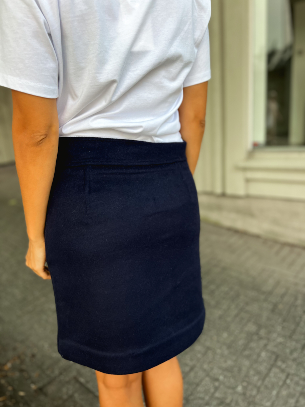 Tailored Mini Skirt - Navy  - Image 2