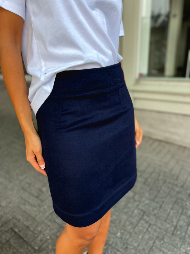 Tailored Mini Skirt - Navy  - Image 1