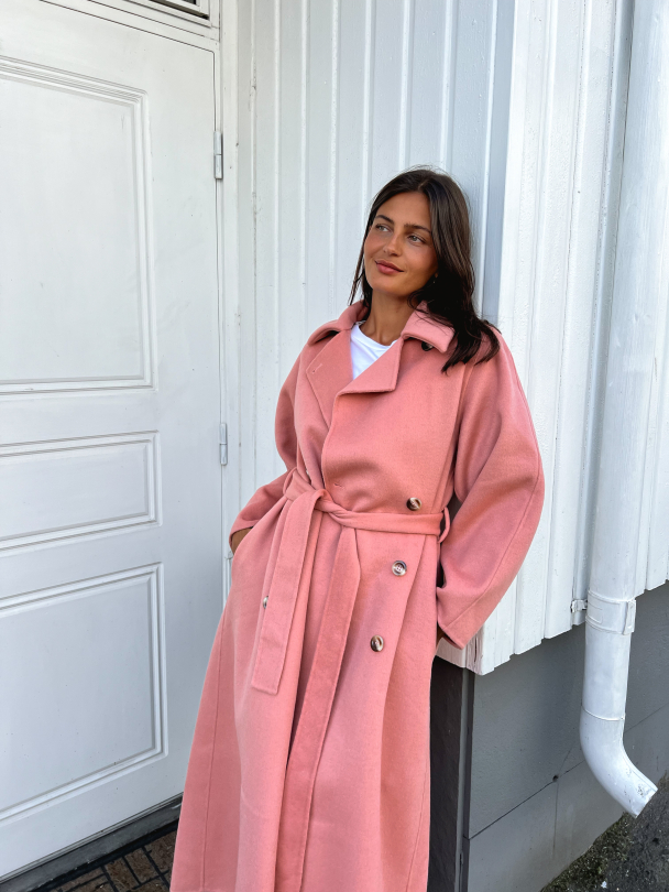 Tailored Belted Coat - Dusty Pink  - Image 3