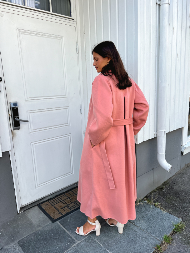 Tailored Belted Coat - Dusty Pink  - Image 5
