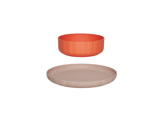 Pullo Plate & Bowl-sett -  Rose / Apricot