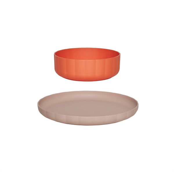 Pullo Plate & Bowl-sett -  Rose / Apricot