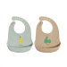 Yummy Silicone Bib , 2-pk - Minty / Camel