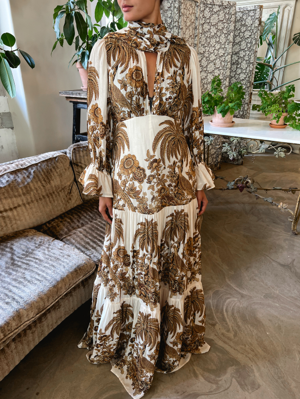 Georgette Tieband Gown - Palms  - Image 1