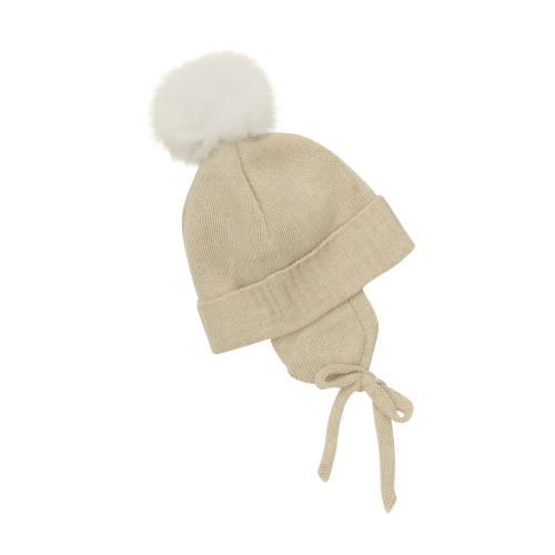HUTTEliHUT | Lue Wool Knit Alpaca PomPom - Cement