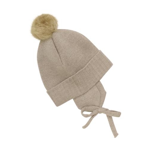 HUTTEliHUT | Lue Wool Knit Alpaca PomPom - Cobblestone