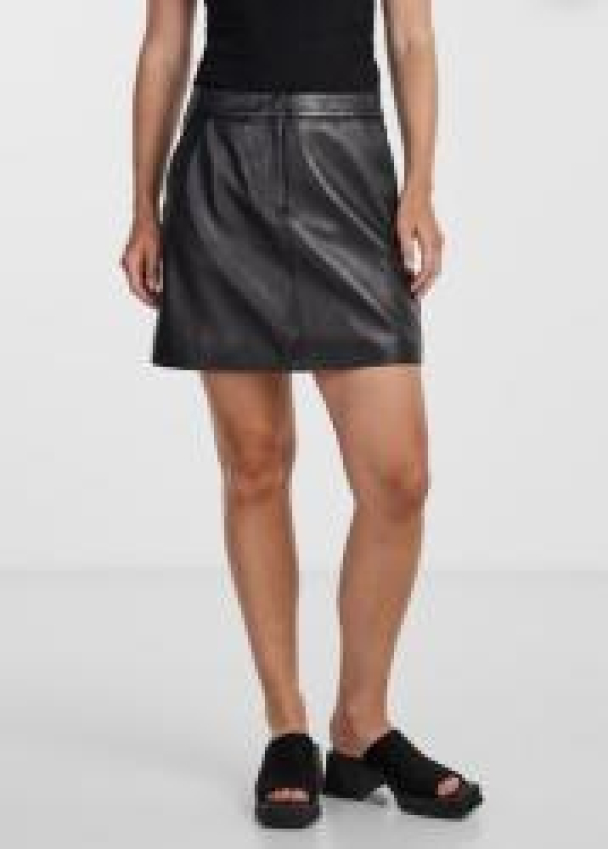 Lyma Leather Skirt - Black  - Image 2