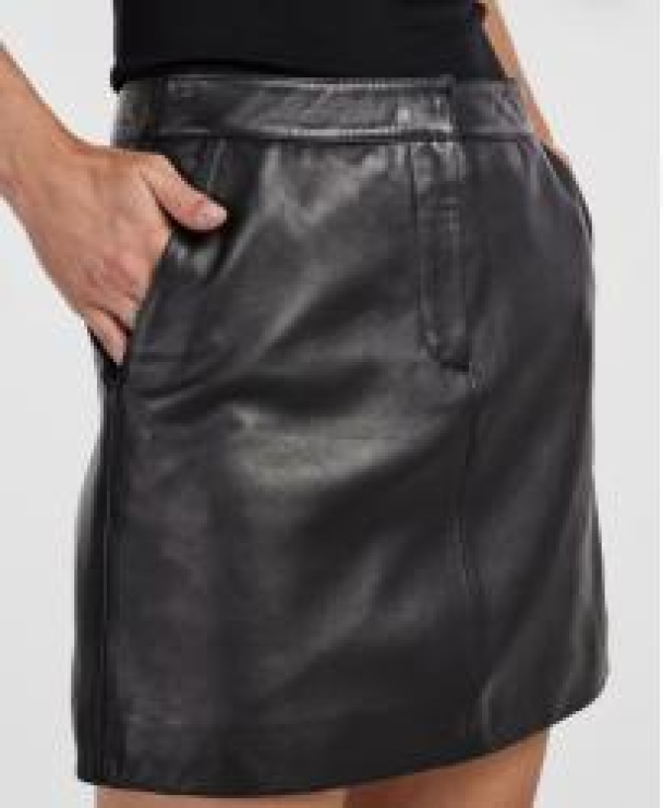 Lyma Leather Skirt - Black  - Image 4