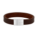 Silver bracelet dark brown calf leather - 12mm 