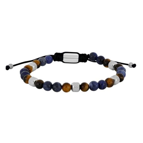 Silver bracelet sodalite/yellow tiger eye - 19-25cm