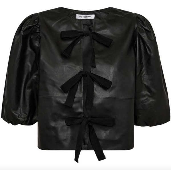 Phoebe Leather Bow Blouse  |  Phoebe Leather Bow Blouse fra Co´Couture