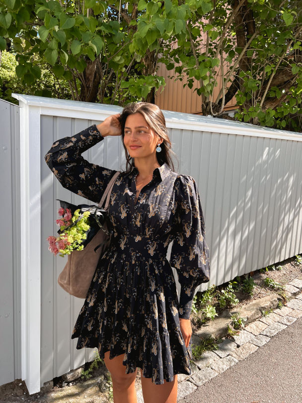 Poplin Mini Dress - Midnight Paisley - Image 2