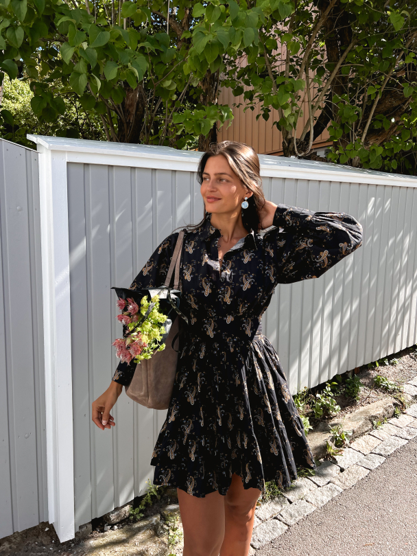 Poplin Mini Dress - Midnight Paisley - Image 4