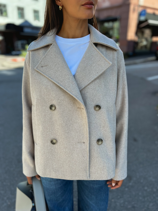 Alma Short Wool Jacket - Sandshell  - Image 1