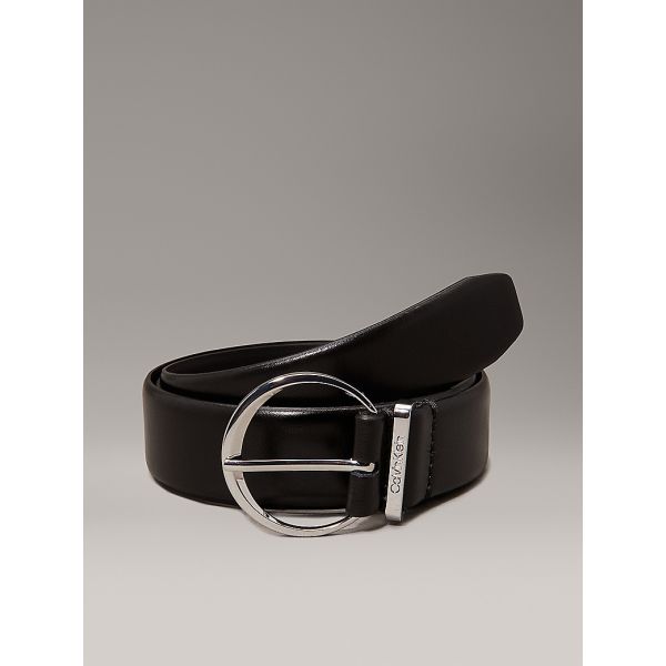 Leather Belt Round - Black