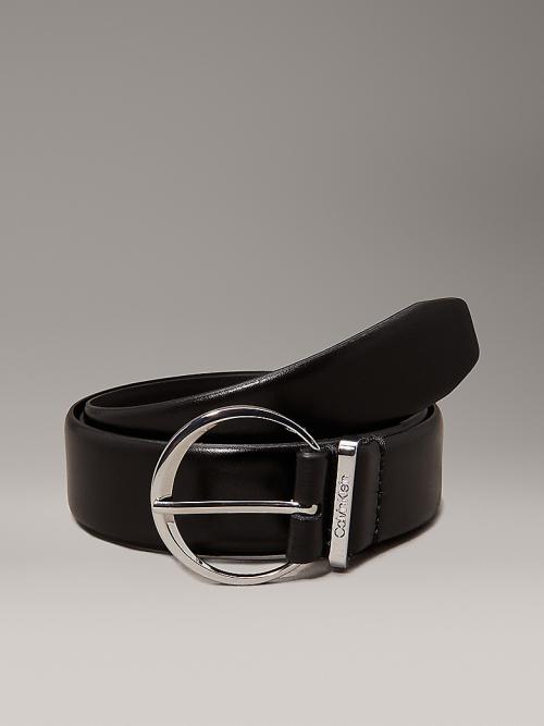 Leather Belt Round - Black