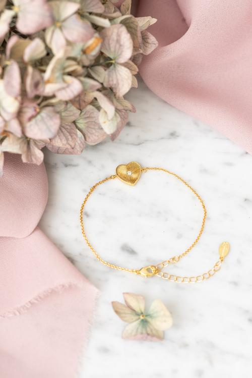 Afrodite Heart Bracelet  - Gold