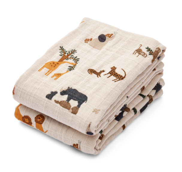 Liewood | Lewis Muslin Klut 2-pk - All Together/Sandy - Image 1