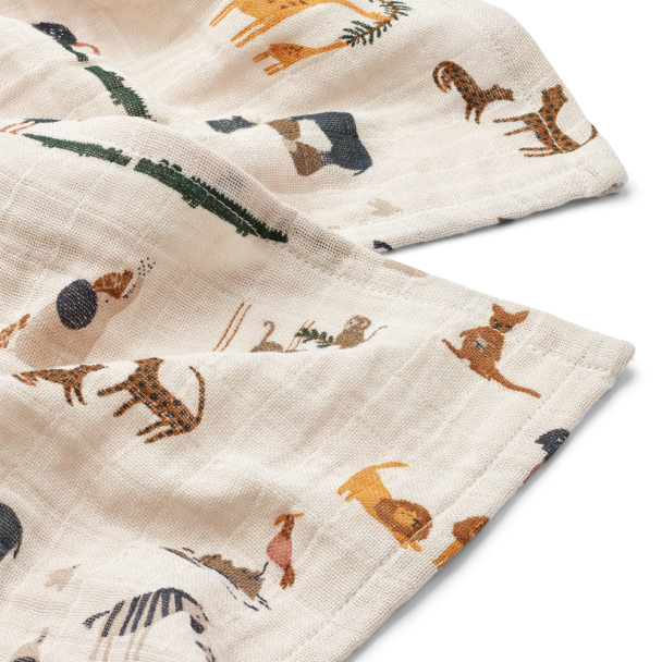 Liewood | Lewis Muslin Klut 2-pk - All Together/Sandy - Image 2