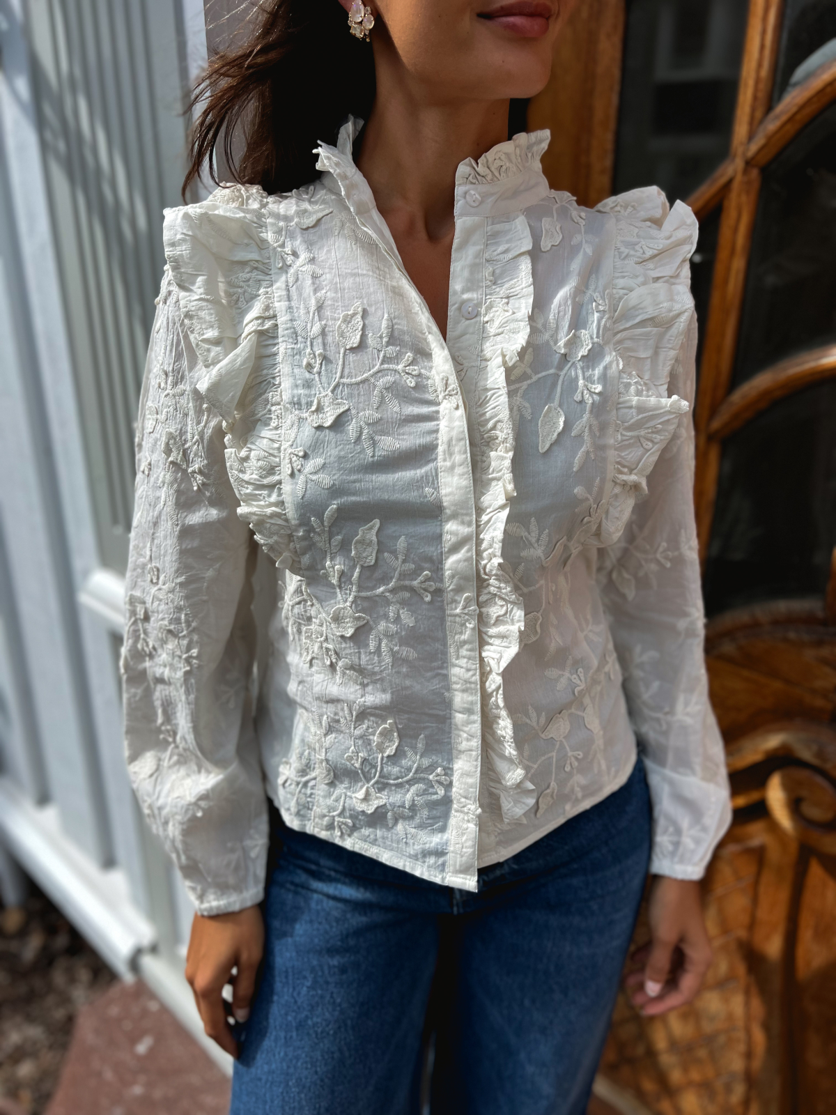 Maya blouse Antique White MISSMAYA - Seven Tønsberg