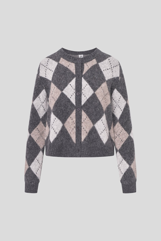 Filippa Argyle Cardigan - Grey Argyle  - Image 2