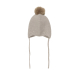 Bonnet Wool Knit w. Pompom, Camel Melange - Huttelihut