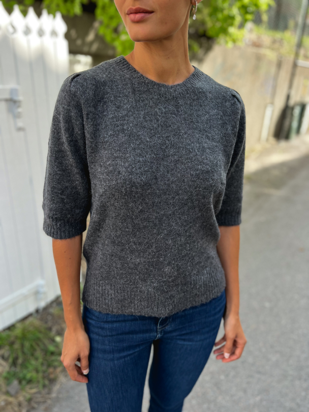 Lulu Open Back Knit O-Neck - Volcanic Ash  - Image 1