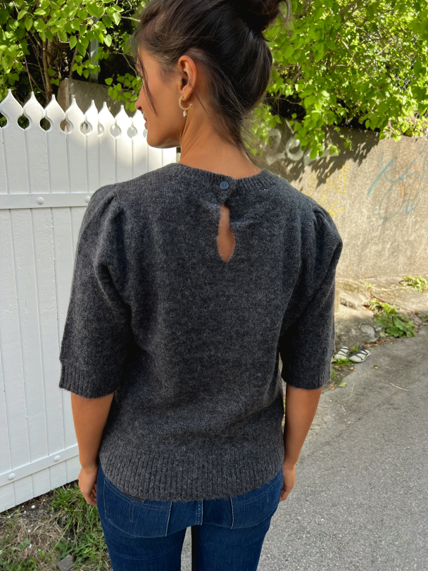 Lulu Open Back Knit O-Neck - Volcanic Ash  - Image 5
