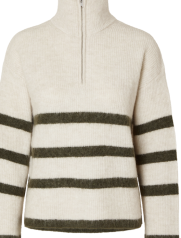 Maline Knit Half Zip - Birch/Kalamata - Image 2
