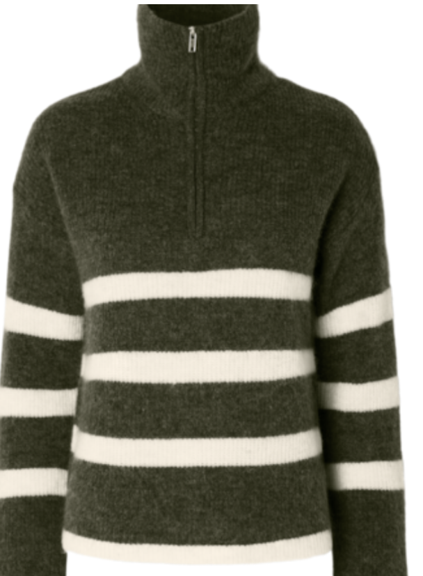 Maline Knit Half Zip - Kalamata/Birch - Image 2
