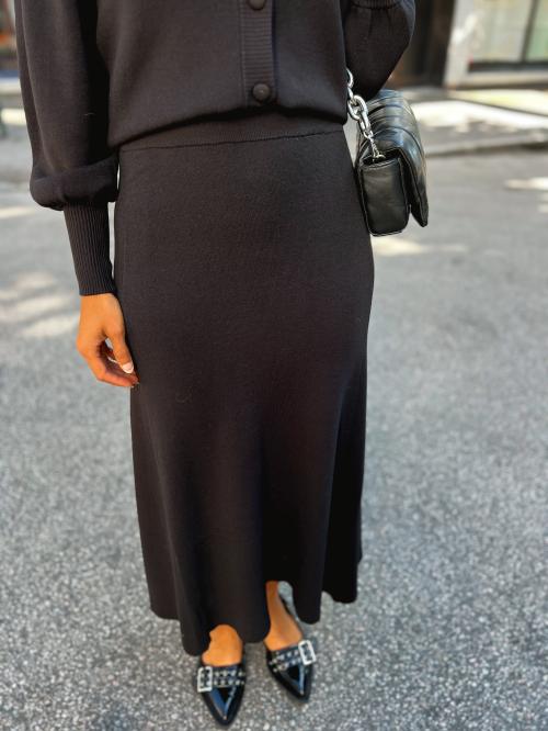 Fonny Ankle Knit Skirt - Black 