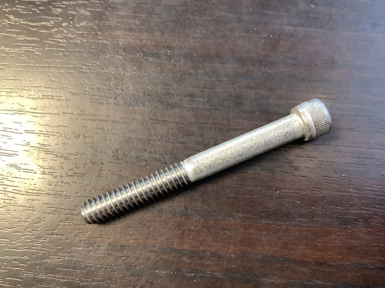 1/4-20 X 2 1/4 INCH ALLEN BOLT. Rustfritt