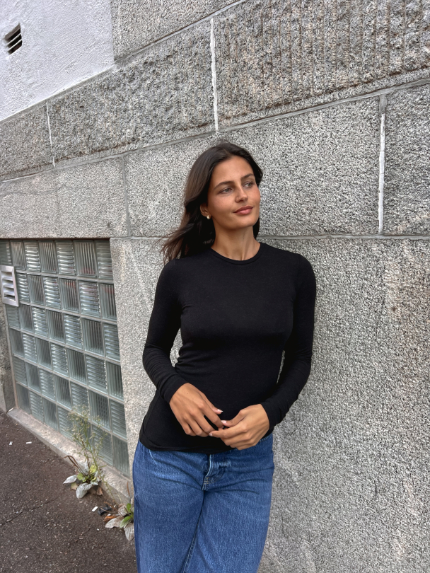Wool Top - Black - Image 2