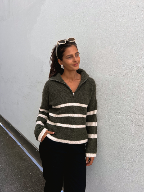 Maline Knit Half Zip - Kalamata/Birch - Image 4