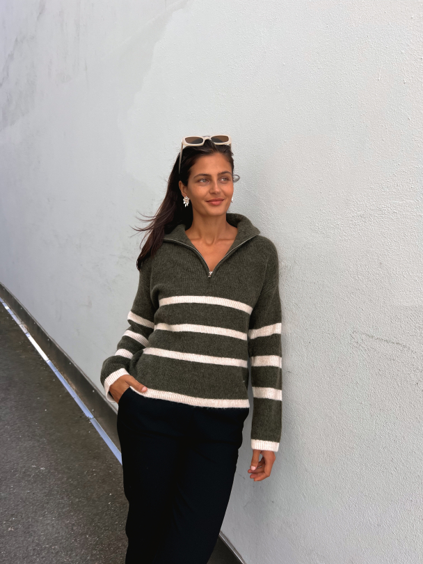 Maline Knit Half Zip - Kalamata/Birch - Image 5