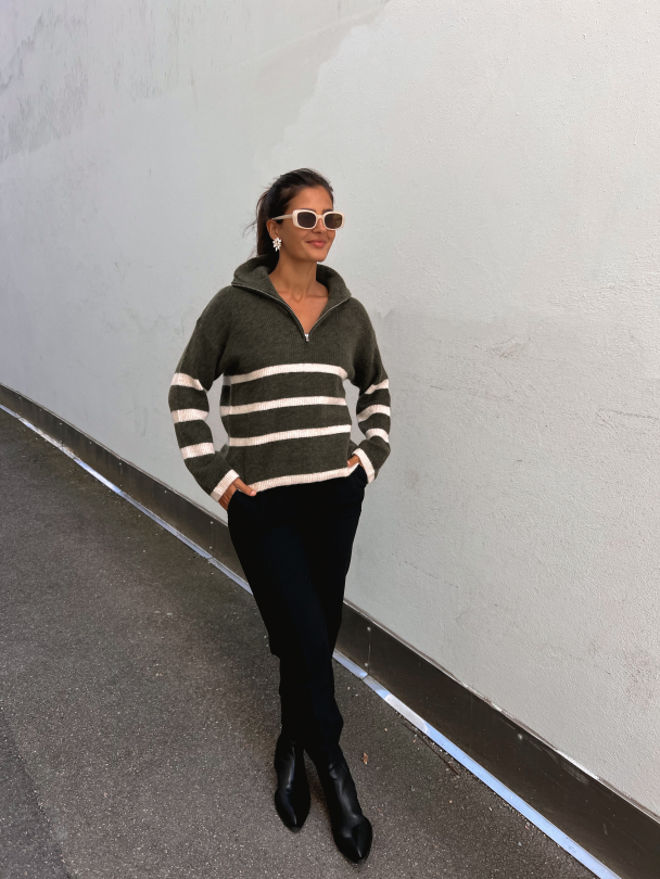 Maline Knit Half Zip - Kalamata/Birch - Image 6