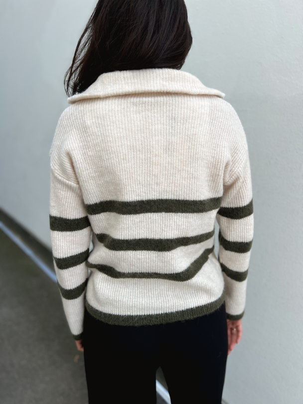 Maline Knit Half Zip - Birch/Kalamata - Image 3