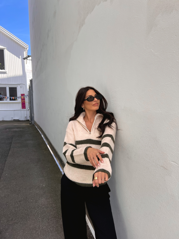 Maline Knit Half Zip - Birch/Kalamata - Image 7