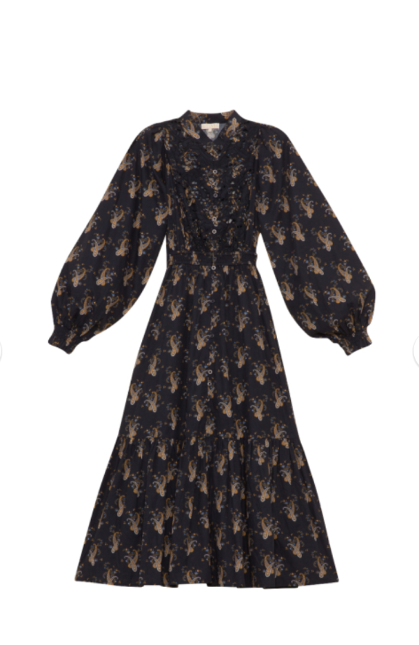 Poplin Smocking Dress - Midnight Paisley - Image 2