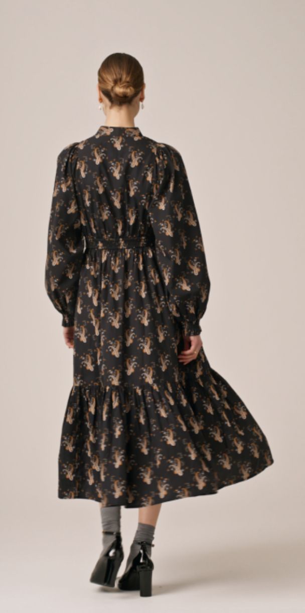 Poplin Smocking Dress - Midnight Paisley - Image 4