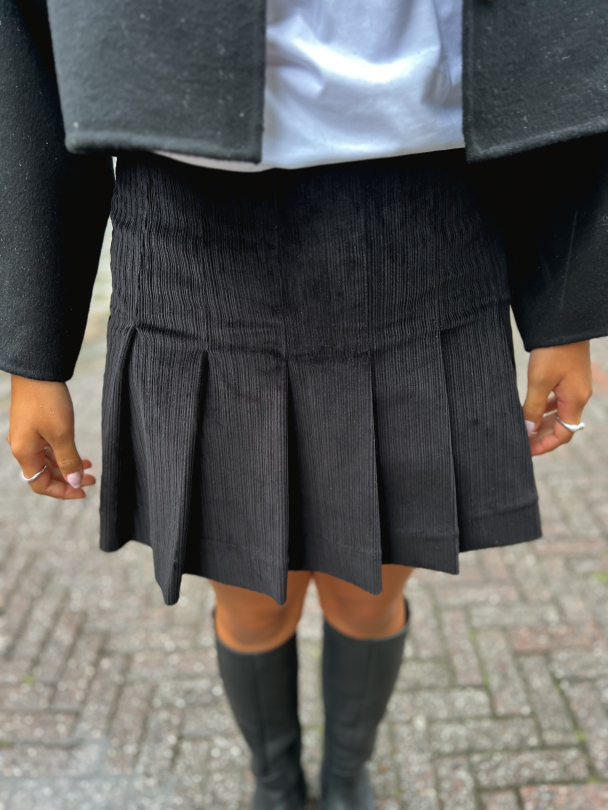 Corduroy Mini Skirt - Black  - Image 1