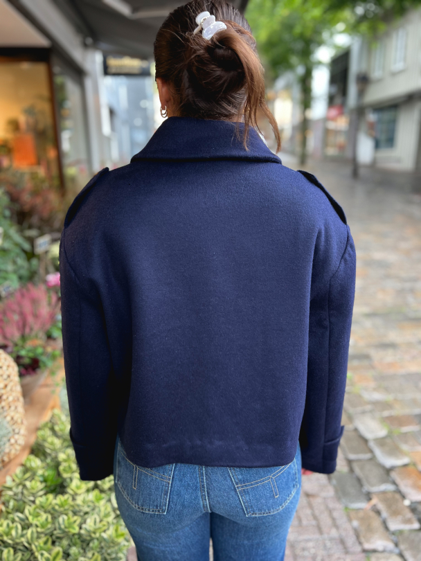 Tailored Caban Jacket - Navy - Image 2