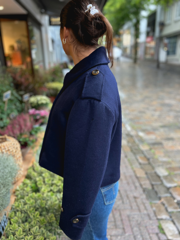 Tailored Caban Jacket - Navy - Image 3