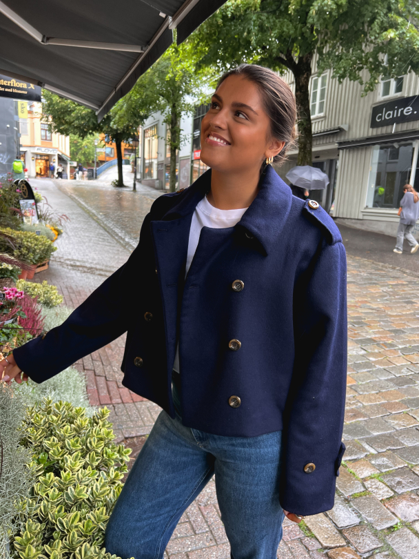 Tailored Caban Jacket - Navy - Image 4